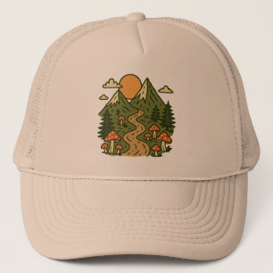 Mountain Mushroom Hiking Trail Outdoors Adventure  Trucker Hat
