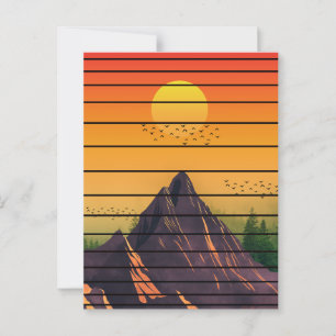 MOUNTAIN NATURE VINTAGE SUNSET SCENERY POSTCARD