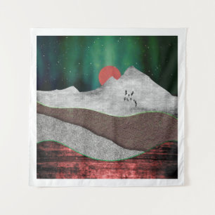 Mountain Northern Lights Tapestry