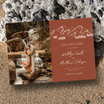 Mountain Outdoor Terracotta Wedding Save The Date Magnetic Invitation<br><div class="desc">Terracotta Mountain Pine Tree Minimalist Outdoor Wedding Save the Date Magnetic Card. Celebrate your special day with this elegant and beautiful wedding invitation design to beautify your special occasion. All the texts are pre-arranged for you to personalize easily and quickly with your own details.</div>