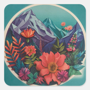 Mountain, Outdoor, Wild Flower Sticker
