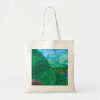 mountain overlook canvas tote shopping bag