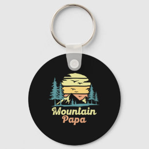 Mountain Papa Camping Hiking Dad Adventure Fathers Keychain