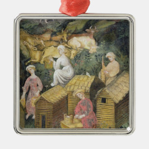 Mountain pastures metal ornament