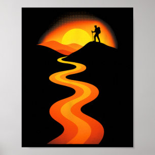 Mountain Path Sunset - Rock Climbing Adventure The Poster