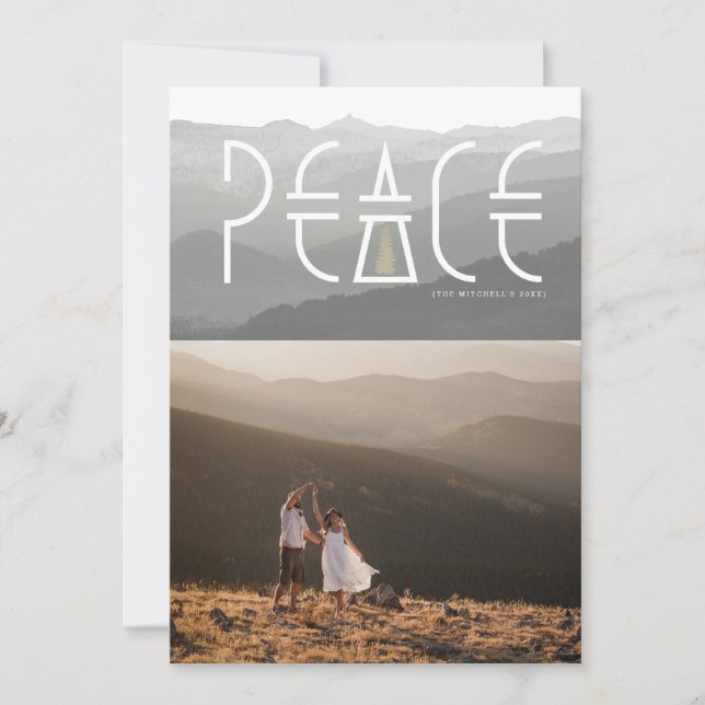 Mountain Peace | Holiday Photo Card (Front)