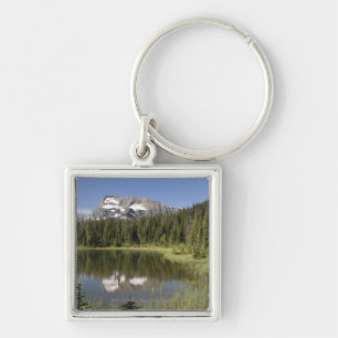 Mountain Peak Reflected In A Lake Keychain