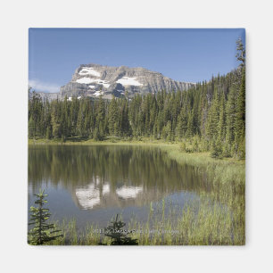 Mountain Peak Reflected In A Lake Magnet