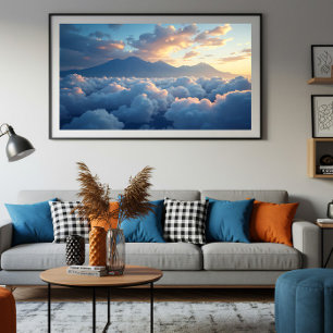 Mountain Peaks at Dusk Poster