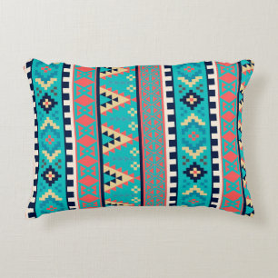 Mountain Peaks Geometric Tribal Pattern Accent Pillow
