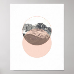 Mountain Photo Poster   Minimal Pink Art