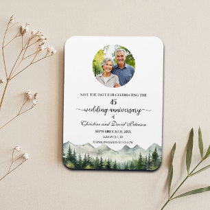 Mountain Pine 45 Wedding Anniversary Save the Date Magnet