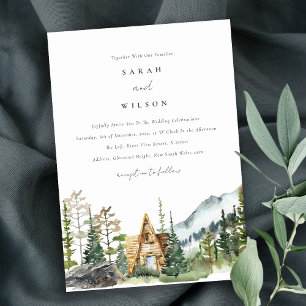 Mountain Pine Forest Cabine de mariage Invitation