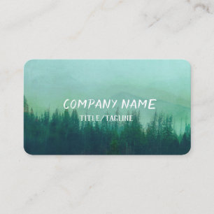 mountain pine forest nature art misty landscape   business card