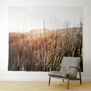 Mountain Pine Grass Sunlight Sky Landscape Tapestry