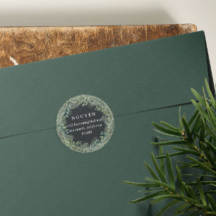 Mountain Pine   Holiday Return Address Classic Round Sticker