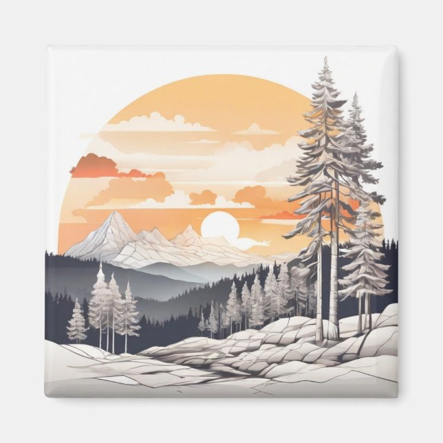 Mountain Pine Refrigerator Magnet - Majestic Fores (Devant)