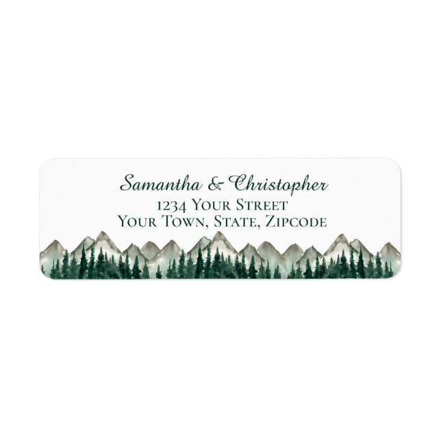 Mountain & Pine Small Mariage Adresse de retour (Devant)