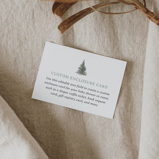 Mountain Pine Tree Baby Shower Custom Enclosure Card (Creator Uploaded)