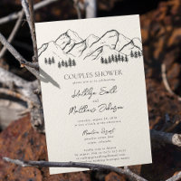 Mountain Pine Tree Rustic Outdoor Couples Shower