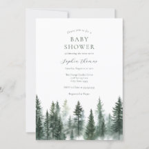 Mountain Pine Trees Baby Shower