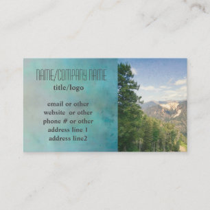 mountain pine trees custom business card photo art
