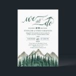 Mountain & Pine We Still Do Wedding Vow Renewal Invitation<br><div class="desc">This beautiful wedding vow renewal invitation features a rustic yet elegant design with a watercolor landscape of rugged mountain peaks with a pine tree forest in the foreground. The text reads "we still do" and is written in elegant script calligraphy. Beautiful way to invite your friends and family to share...</div>