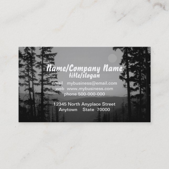 mountain pines business card photography art (Front)