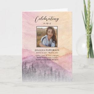 Mountain Pines Sunset Downloadable Funeral Program