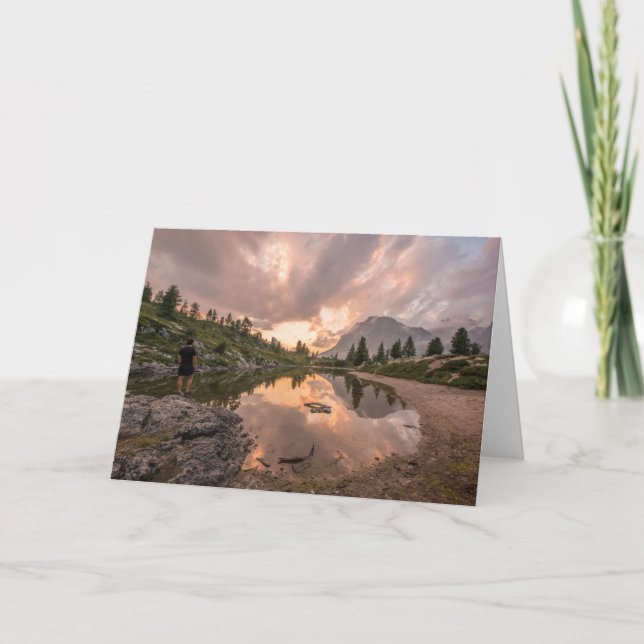 Mountain Pond blank greeting card (Front)