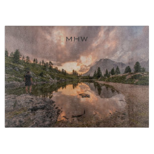 Mountain Pond custom monogram cutting board