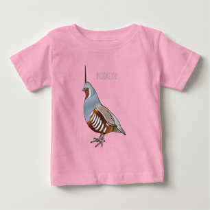 Mountain quail bird cartoon illustration  baby T-Shirt