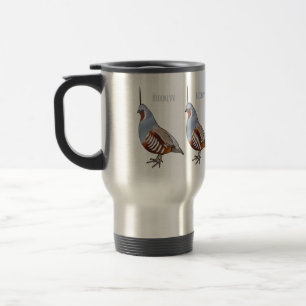 Mountain quail bird cartoon illustration travel mug