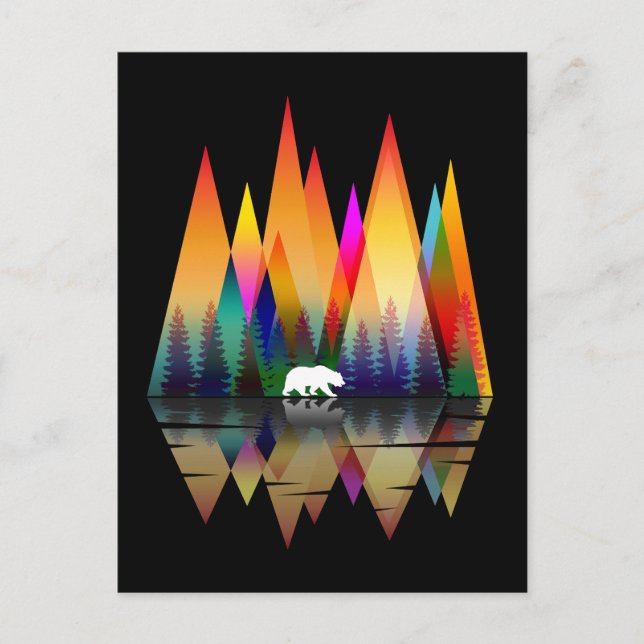 MOUNTAIN RAINBOW BEAR POSTCARD (Front)