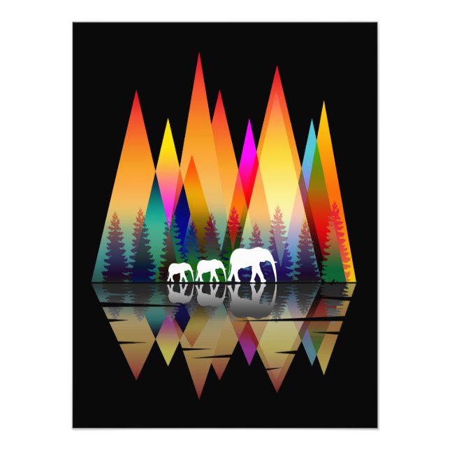 MOUNTAIN RAINBOW ELEPHANT PHOTO PRINT (Front)