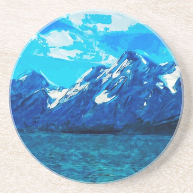 Mountain Range Abstract Impressionism Coaster (Front)