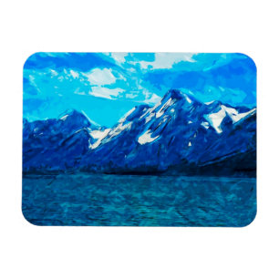 Mountain Range Abstract Impressionism Magnet