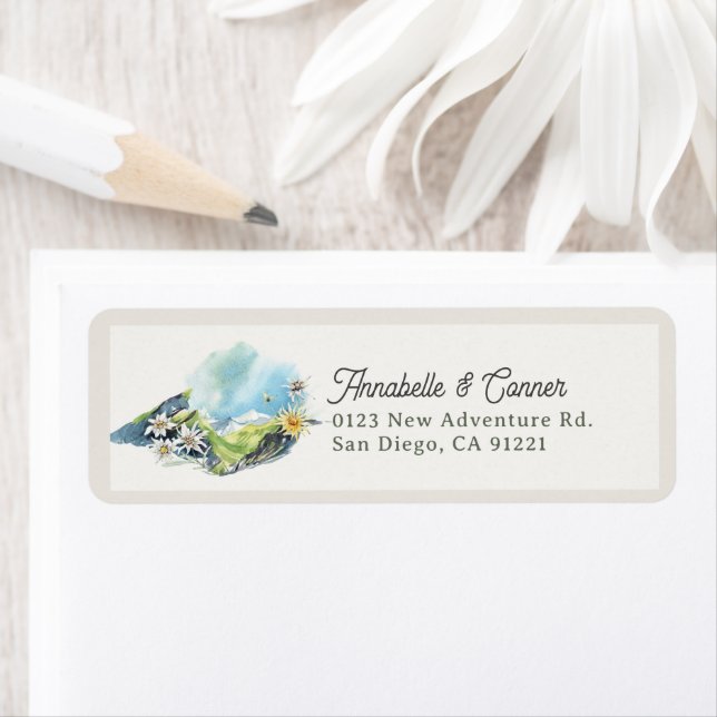 Mountain Range Couples Shower Return Address (Insitu)