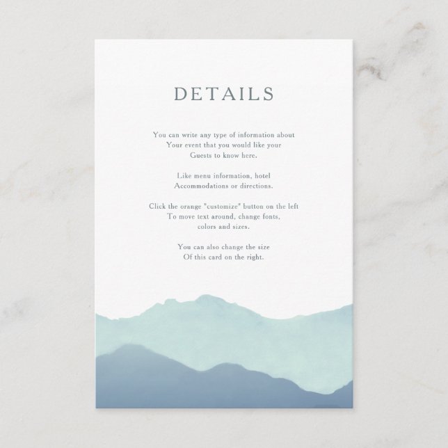 Mountain Range Insert Card (Front)