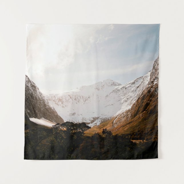 MOUNTAIN RANGE UNDER CLOUDY SKY TAPESTRY (Front)
