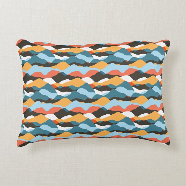 Mountain Range Waves Accent Pillow (Front)