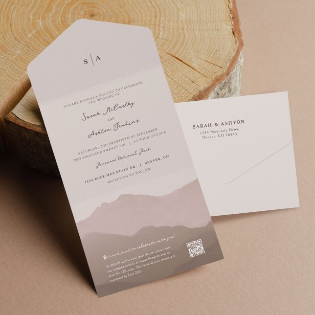 Mountain Range Wedding All In One Invitation (Creator Uploaded)