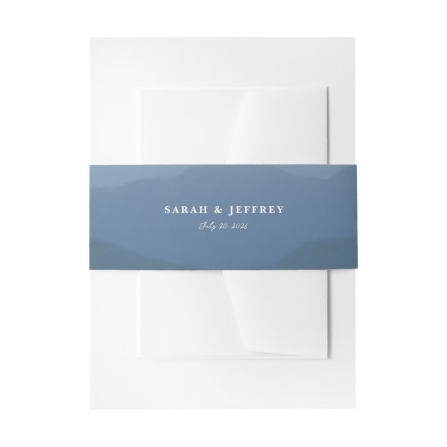 Mountain Range Wedding Invitation Belly Band (Front Example)