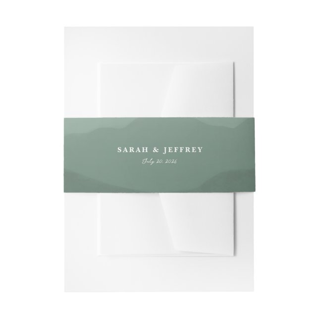 Mountain Range Wedding Invitation Belly Band (Front Example)