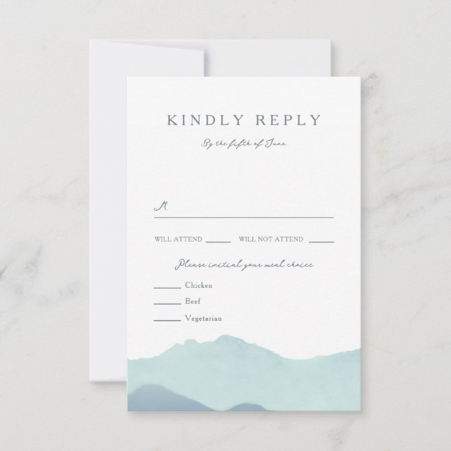 Mountain Range Wedding RSVP (Front)