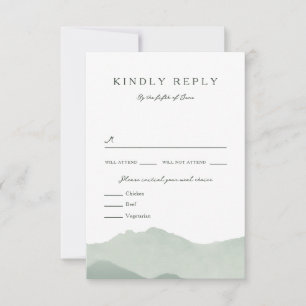 Mountain Range Wedding RSVP Card
