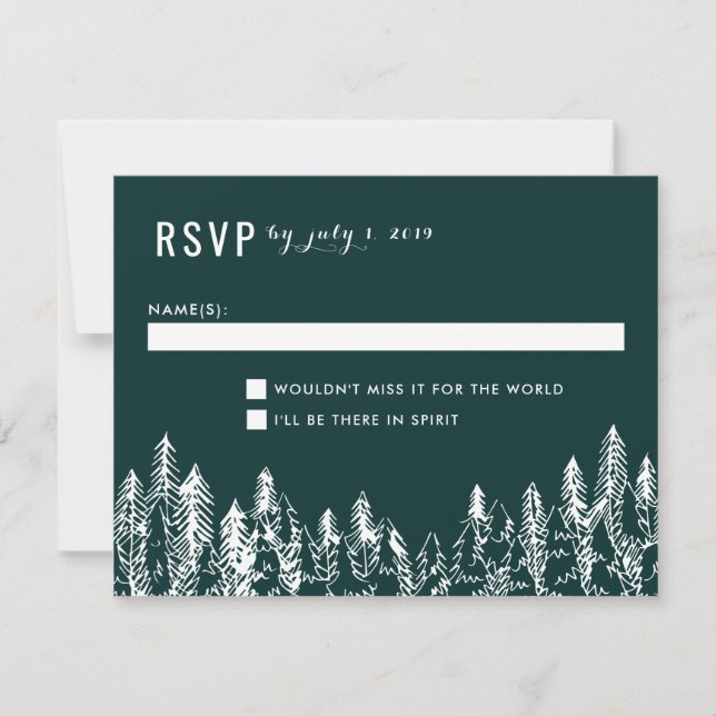 Mountain Range Wedding RSVP Card (Front)