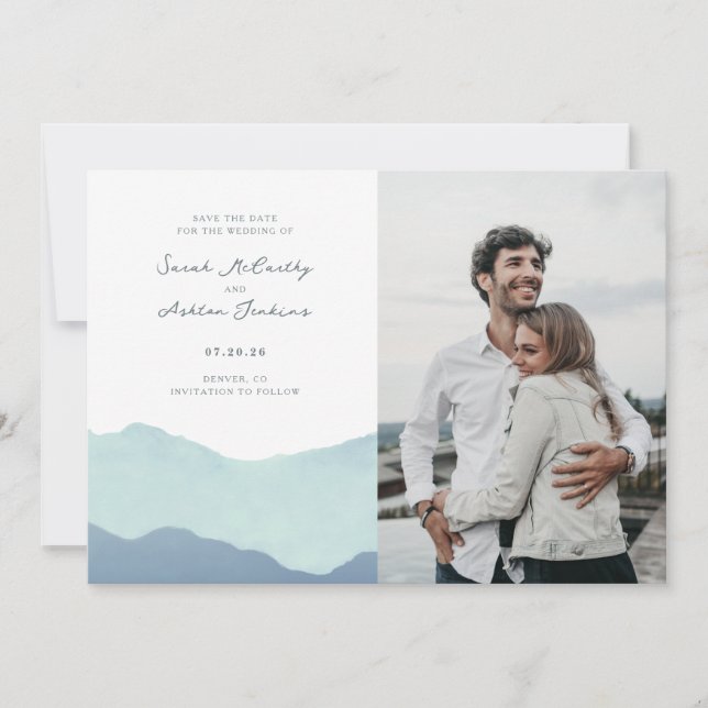 Mountain Range Wedding Save The Date (Front)