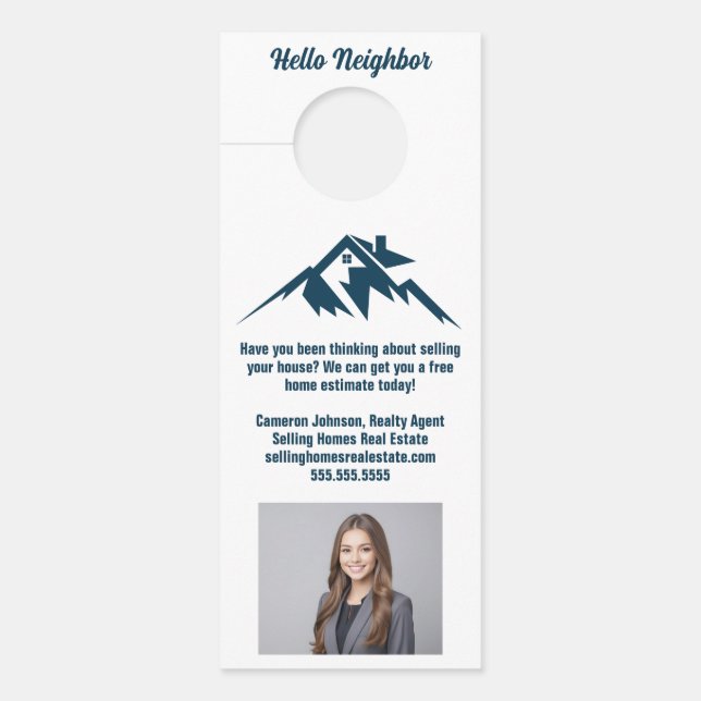 Mountain Real Estate Company Marketing Custom Door Hanger (Front)