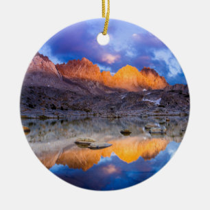 Mountain reflection, California Ceramic Ornament